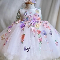 Luxury White Todders & Young Girls Birthday Party Dress - Frances | Lucy's