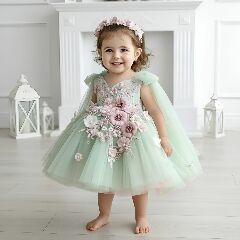 Luxury Baby Green Toddlers & Young Girls Birthday Party Dress - Frances II | Lucy's