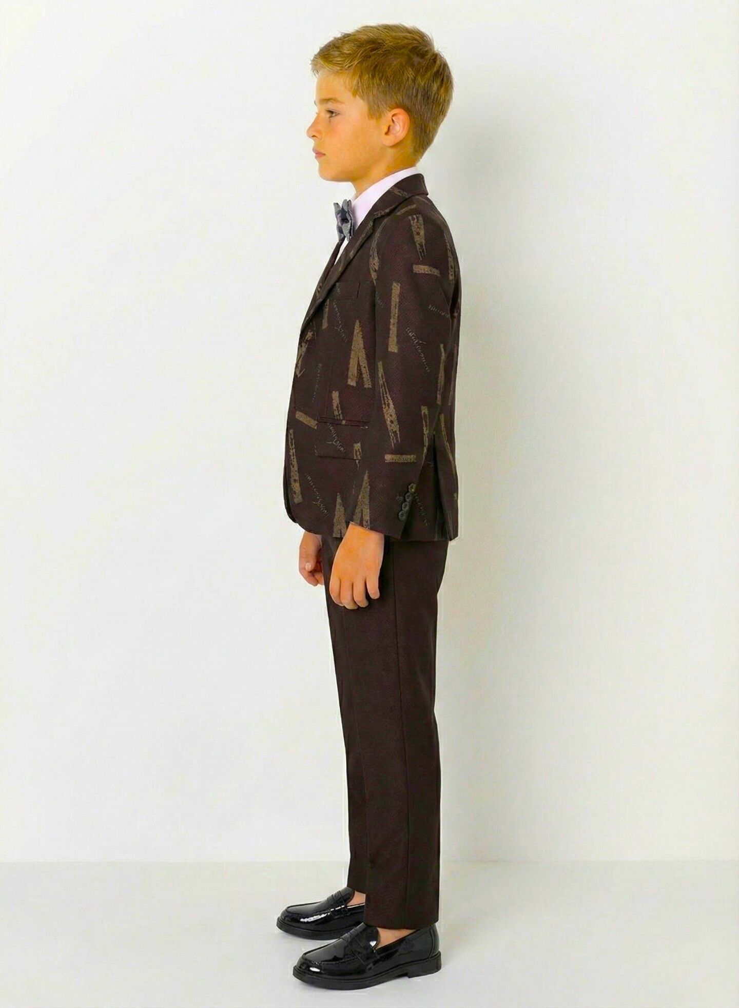 Carlos Maroon Abstract Print 3-Piece Boys Suit | Lucy's