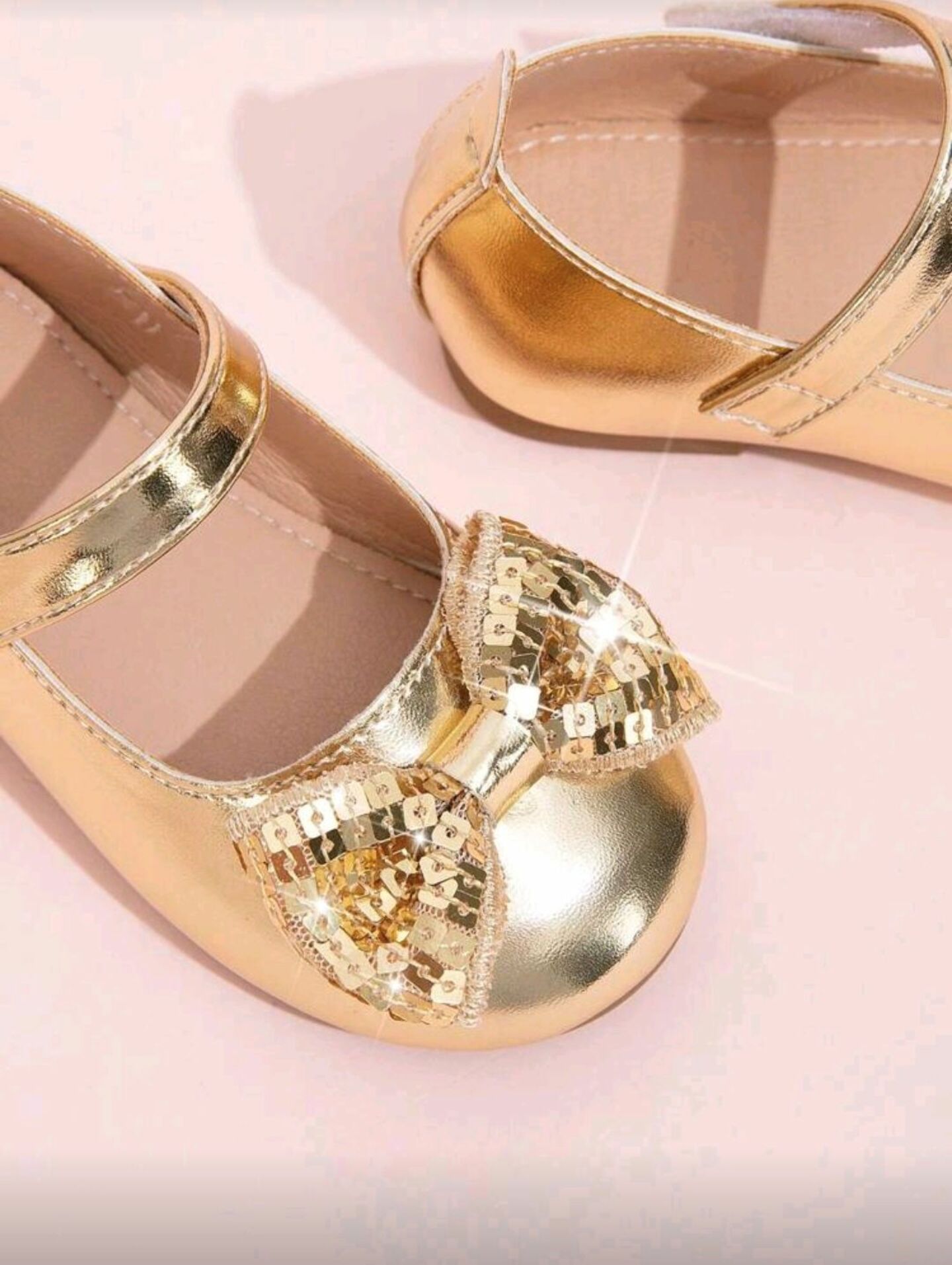 Gold Metallic Mary Jane Shoes with Sparkle Bow for Baby & Toddler | Lucys