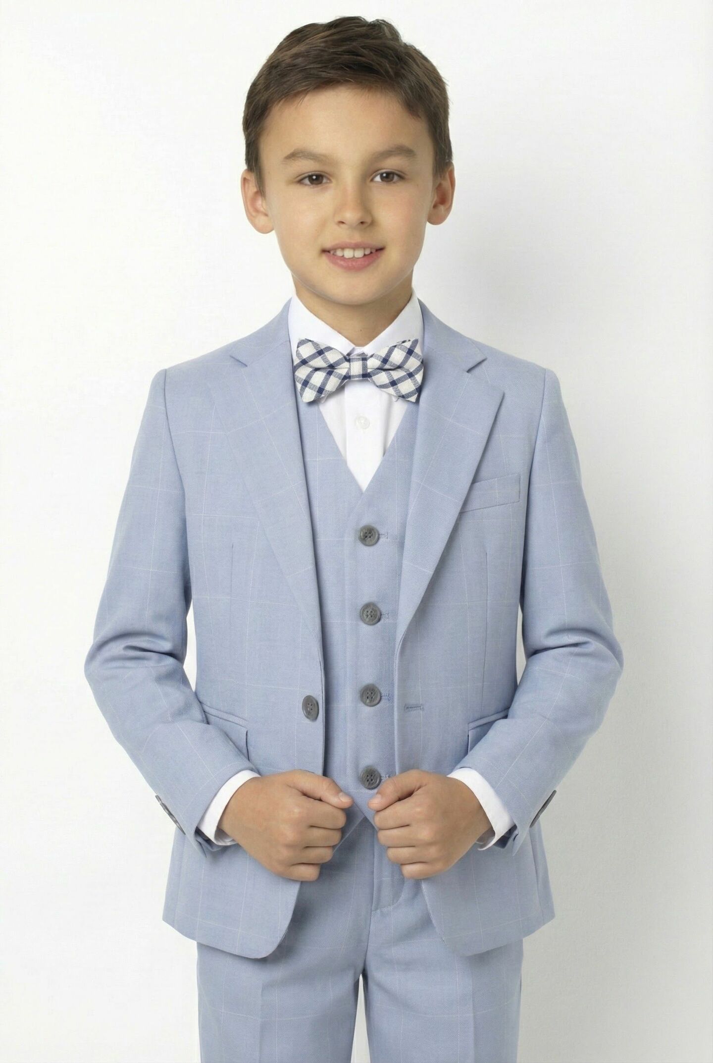 Alexis Bice Windowpane Check Boys 3-Piece Suit Jacket, Waistcoat & Trousers | Lucys