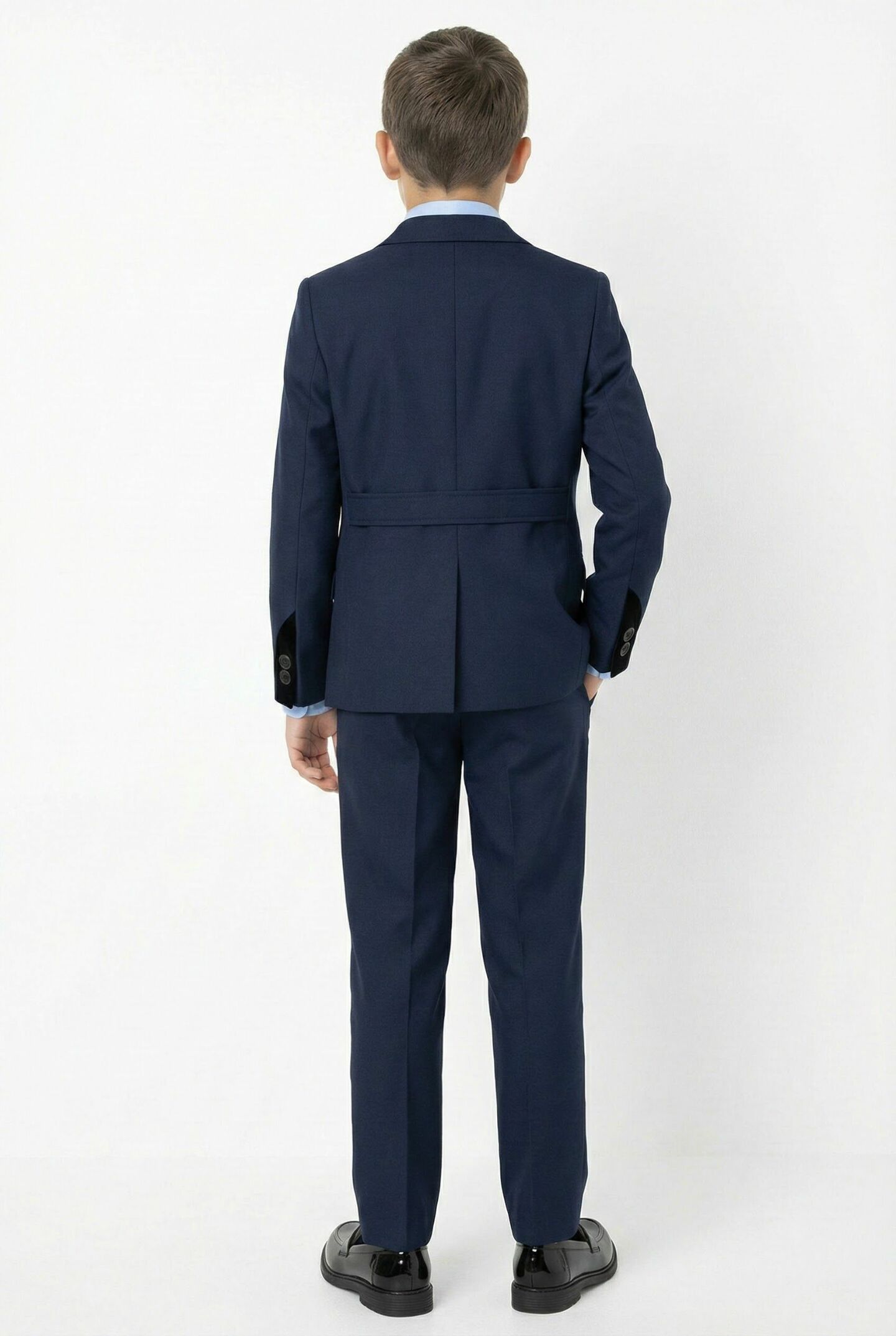 Monte Carlo Navy Boys 2-Piece Suit with Black Velvet Lapels – Jacket & Trousers | Lucys