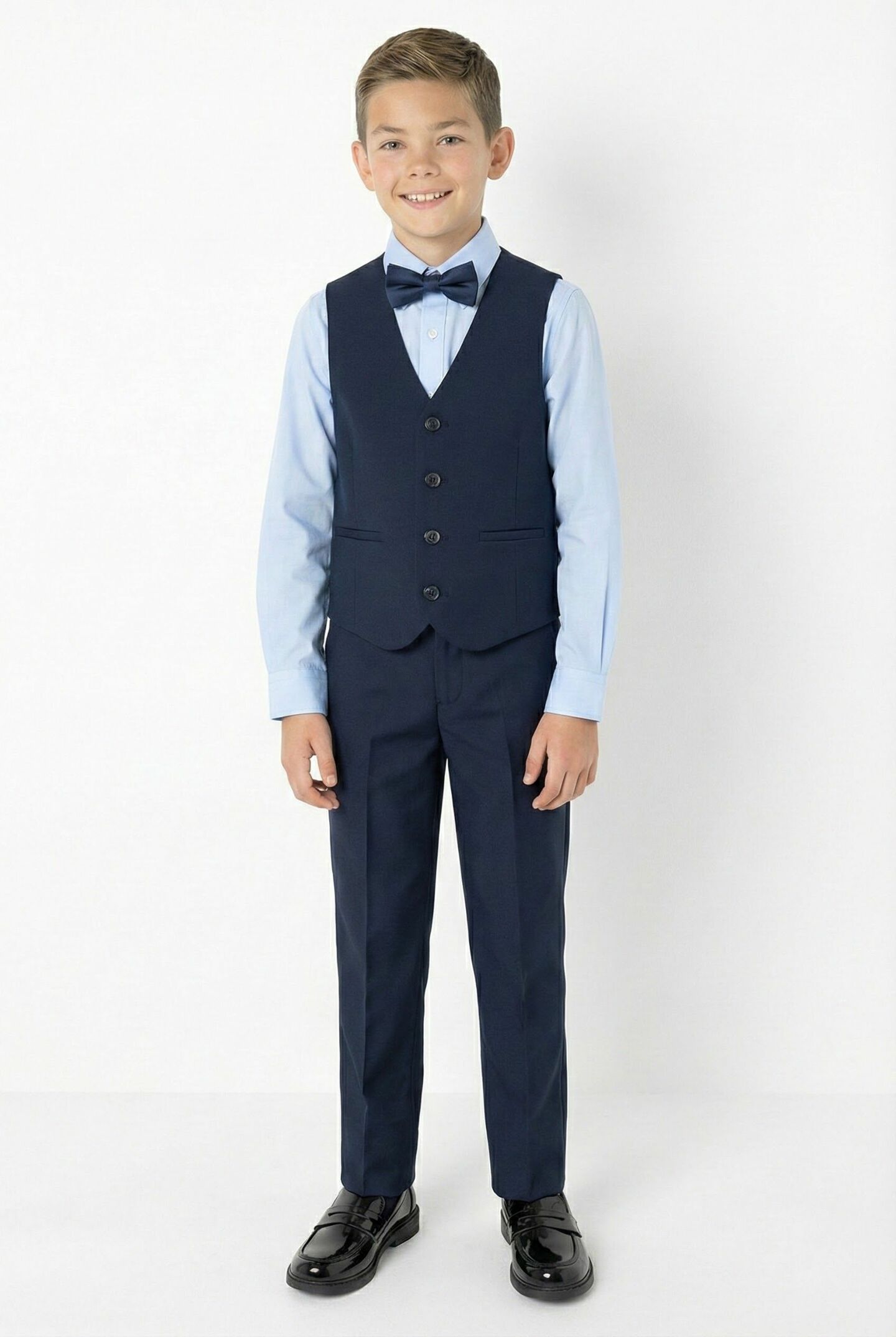Monte Carlo Navy Boys Formal V-Neck Waistcoat | Lucys