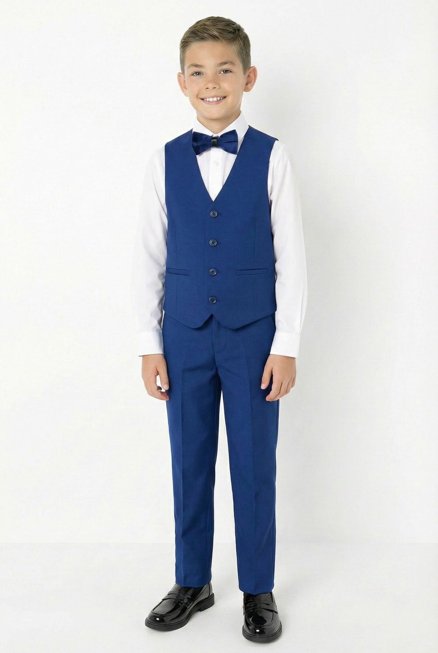 Monte Carlo Royal Blue Boys Formal V-Neck Waistcoat | Lucys