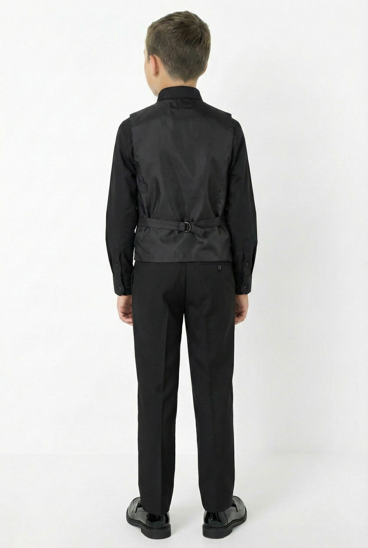 Monte Carlo Black Boys Waistcoat & Trousers 2-Piece Set with Velvet Trim | Lucys