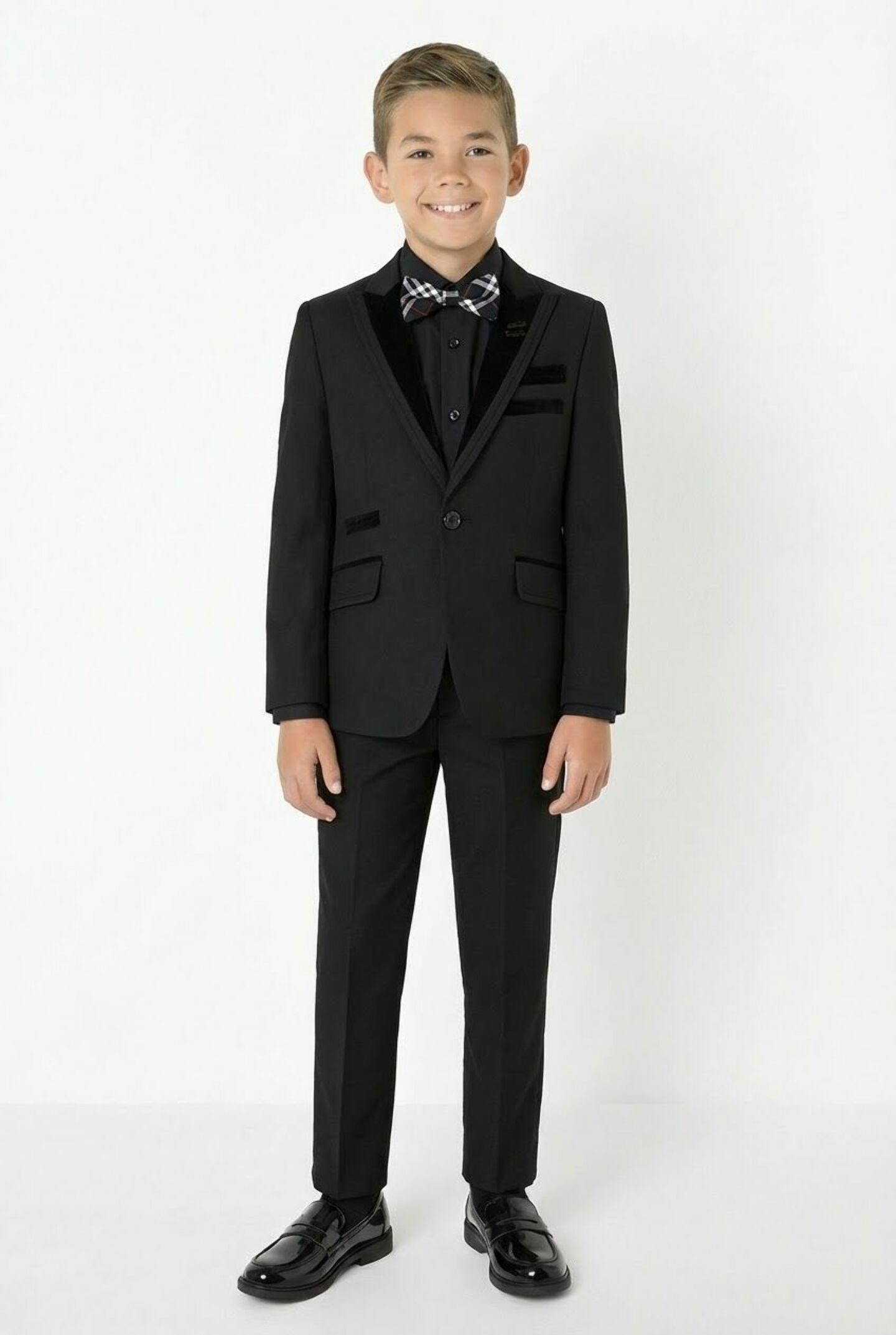 Monte Carlo Black Boys Formal Blazer with Black Velvet Lapels | Lucy's