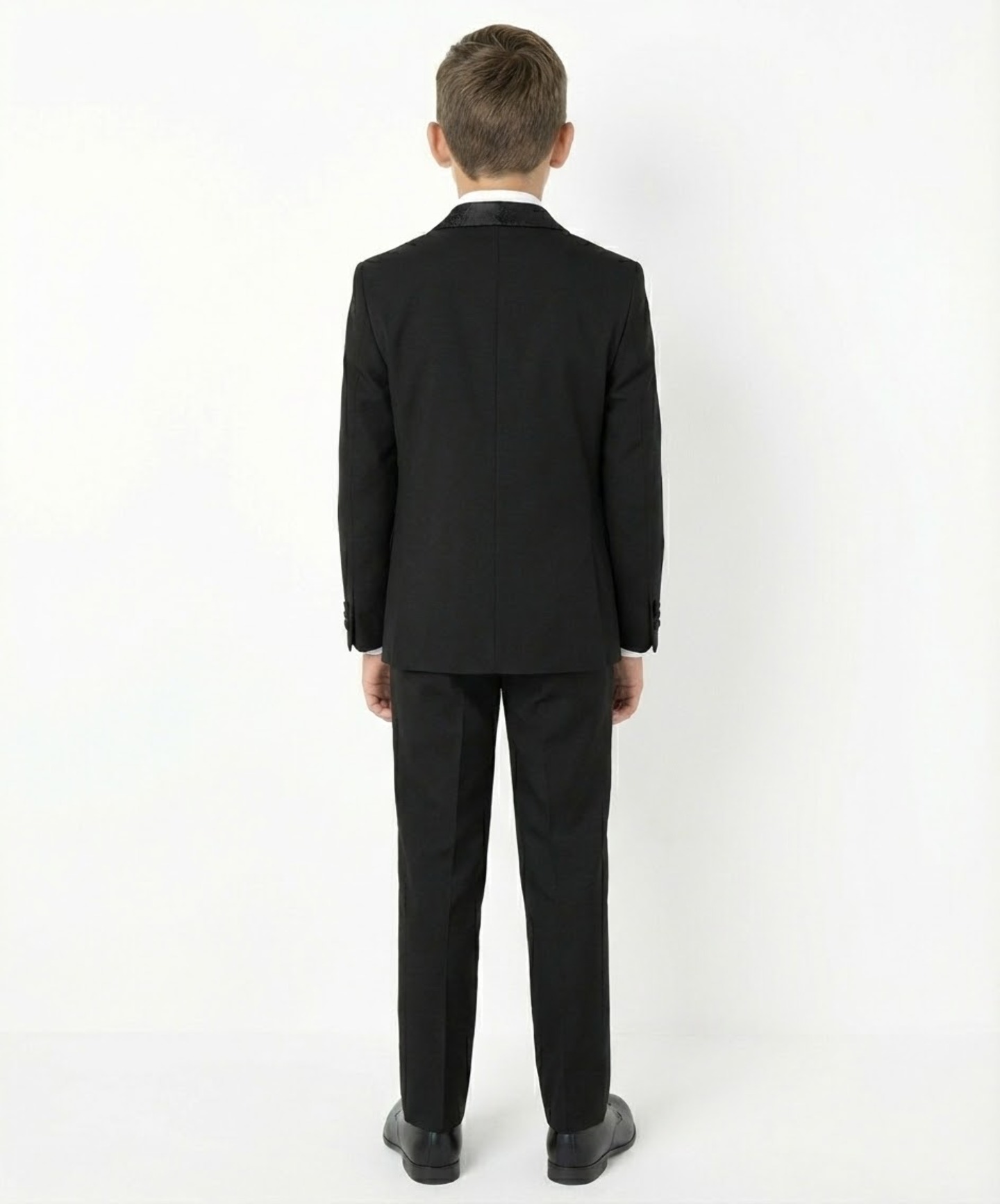 Vincent Black Boys Tuxedo Blazer with Black Paisley Shawl Lapel | Lucys