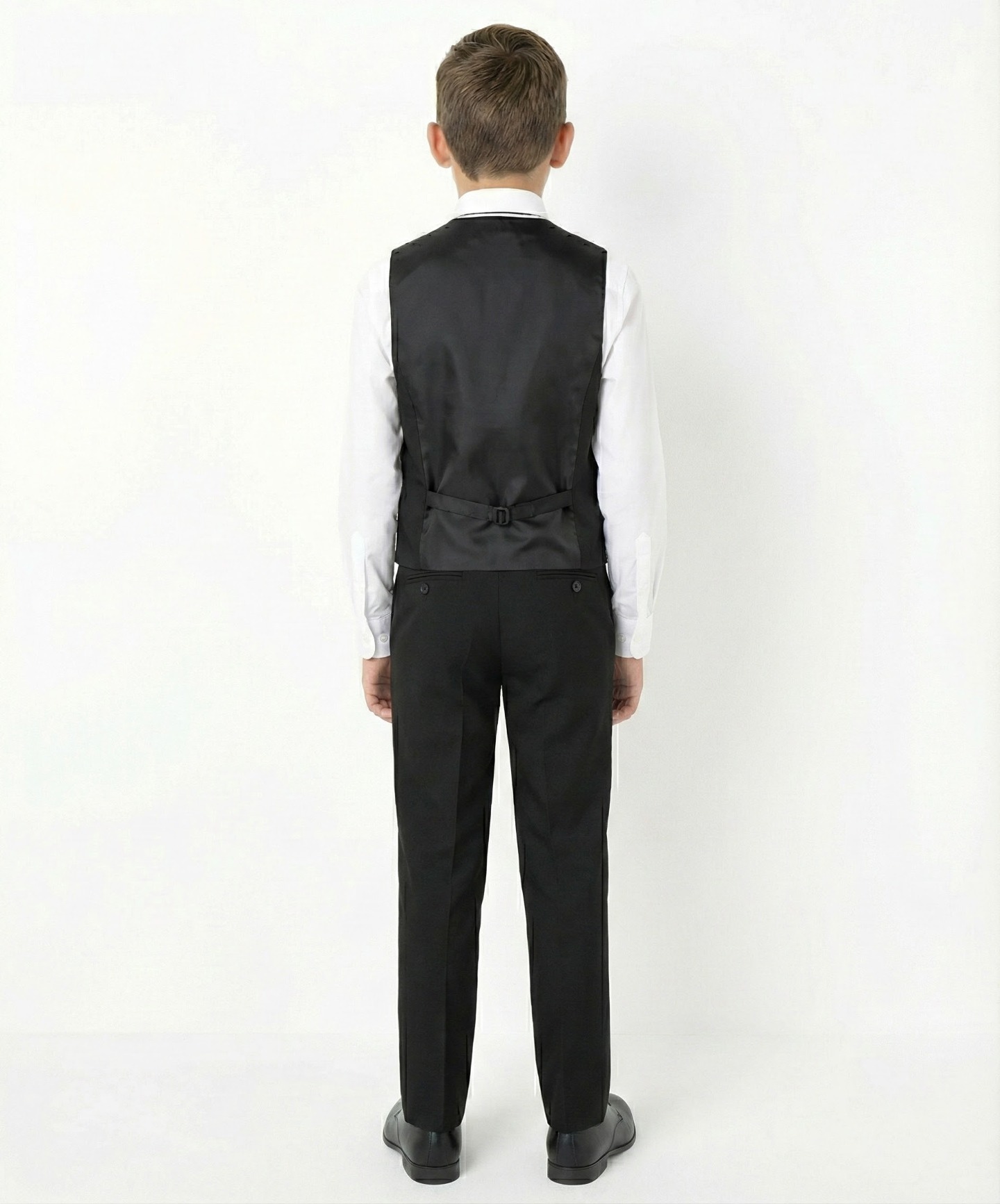 Vincent Black Boys 3-Piece Tuxedo Suit with Black Paisley Shawl Lapel & Waistcoat | Lucy's