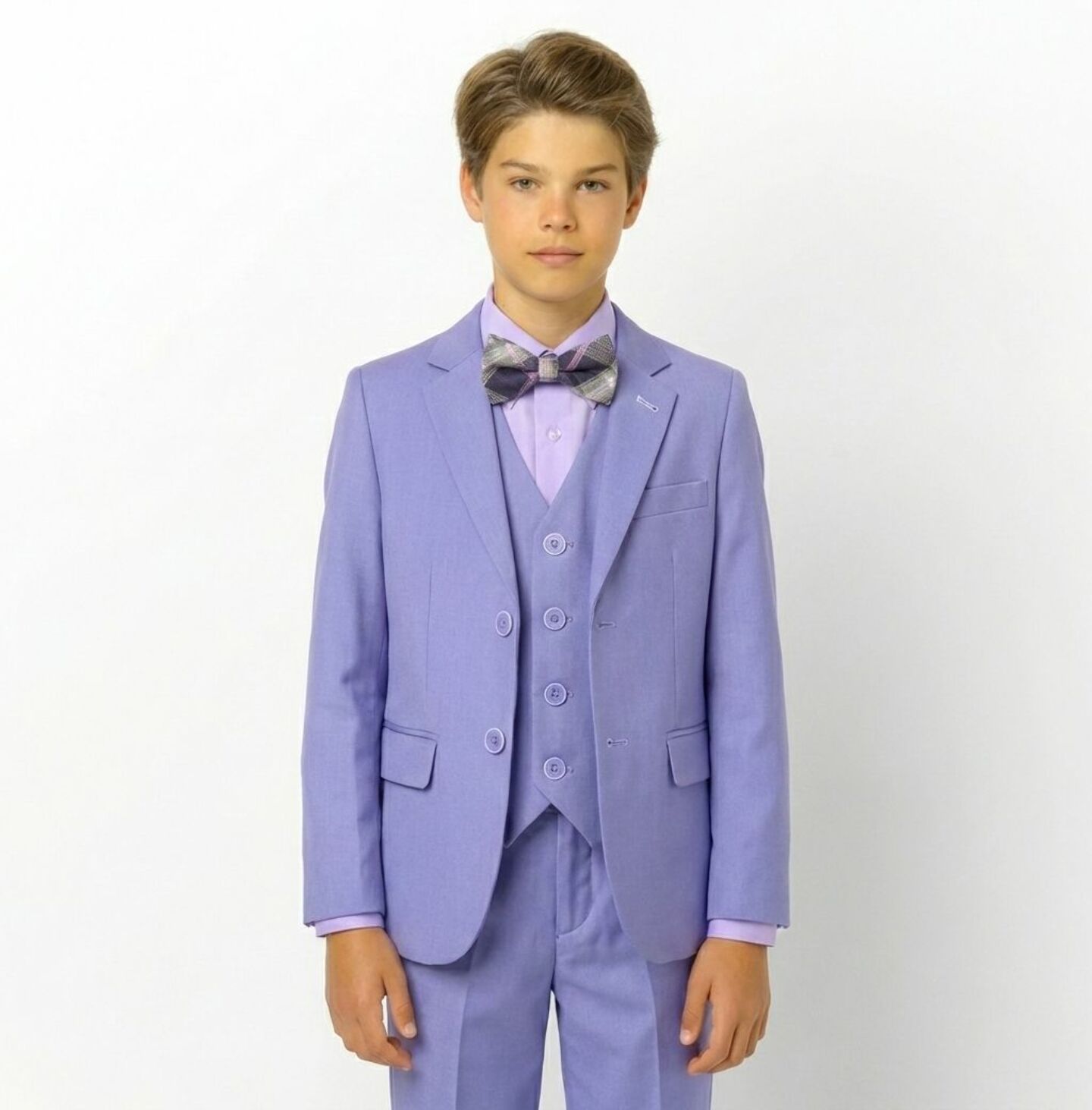 Isaac Lavender Lilac Boys 3-Piece Suit – Jacket, Waistcoat & Trousers | Lucys