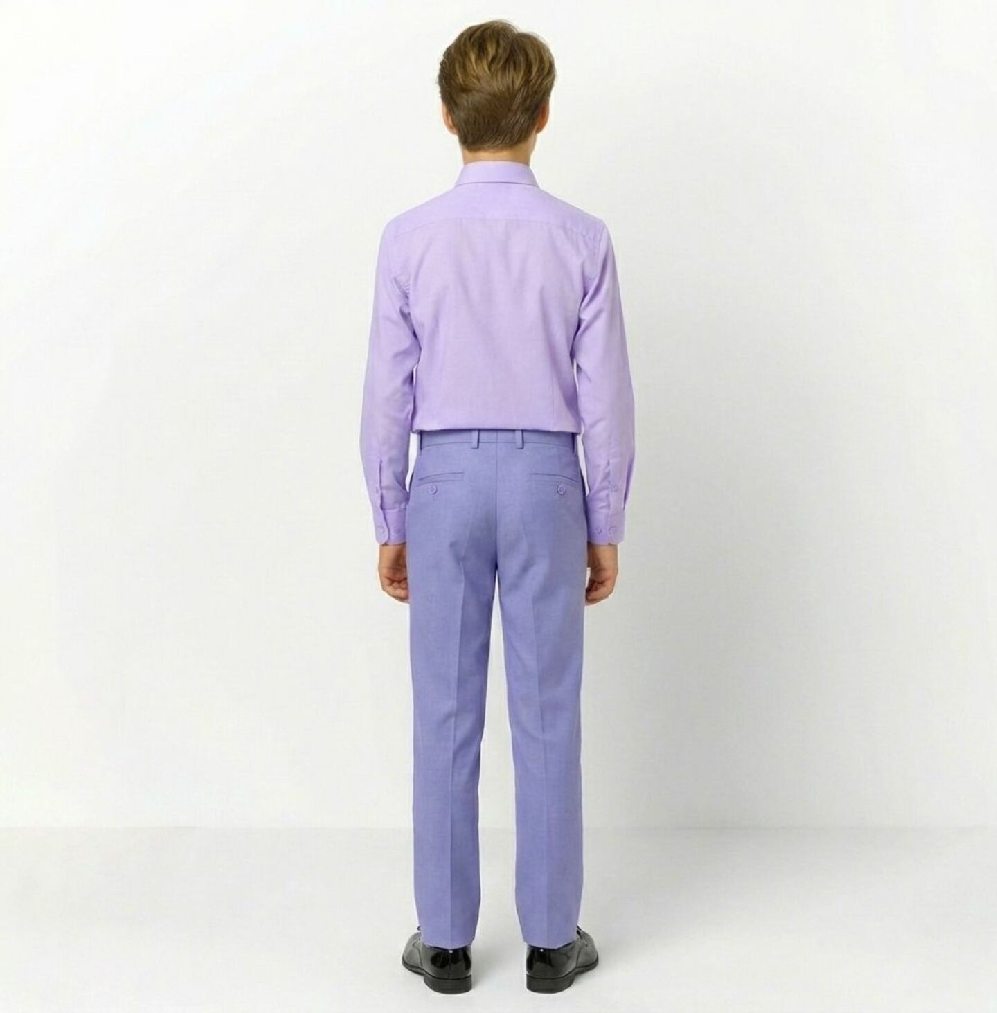 Isaac Lavender Lilac Boys Formal Flat-Front Dress Trousers | Lucys