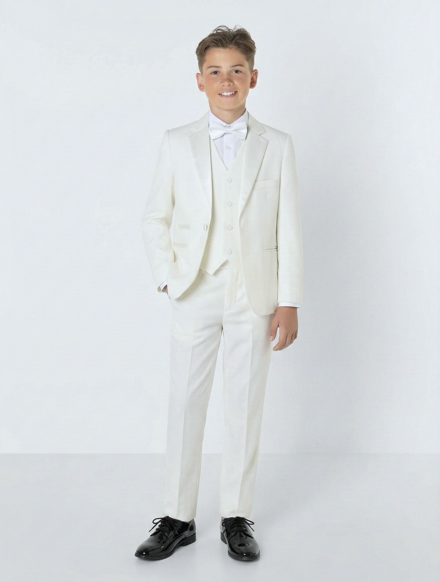 Abbott Ivory Cream Boys 3-Piece Suit – Jacket, Waistcoat & Trousers | Lucy's