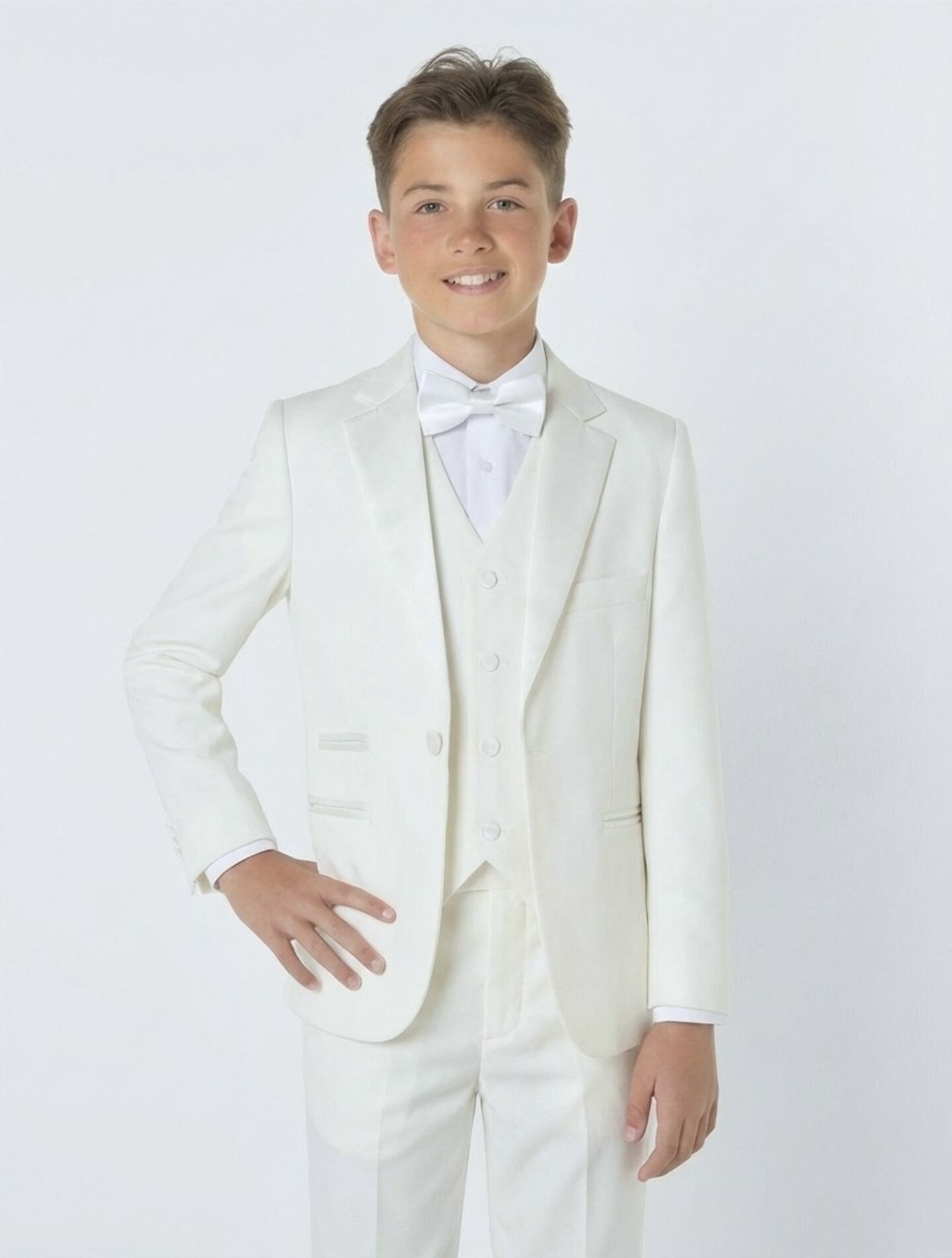 Abbott Ivory Cream Boys 3-Piece Suit – Jacket, Waistcoat & Trousers | Lucy's