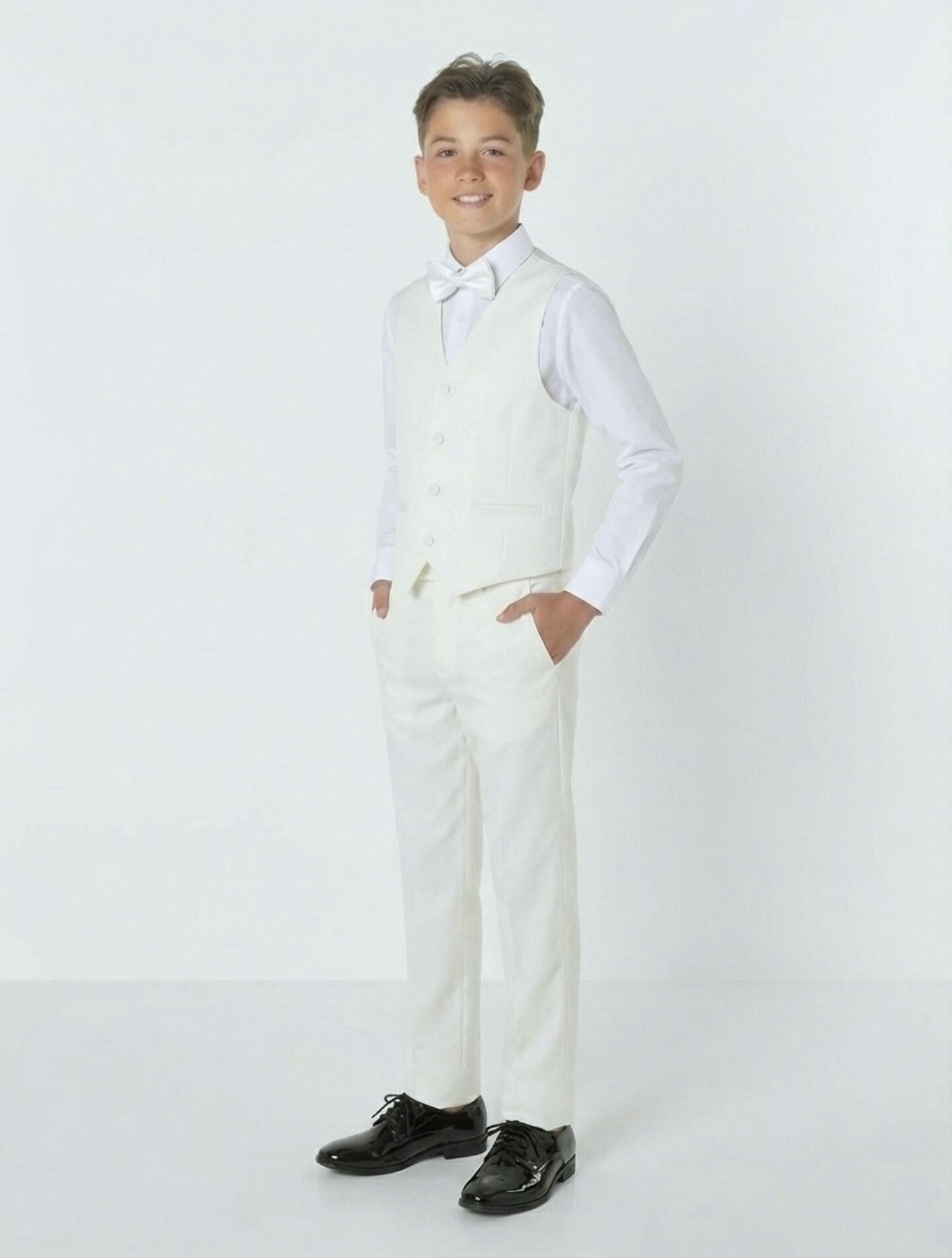 Abbott Ivory Cream Boys 3-Piece Suit – Jacket, Waistcoat & Trousers | Lucy's