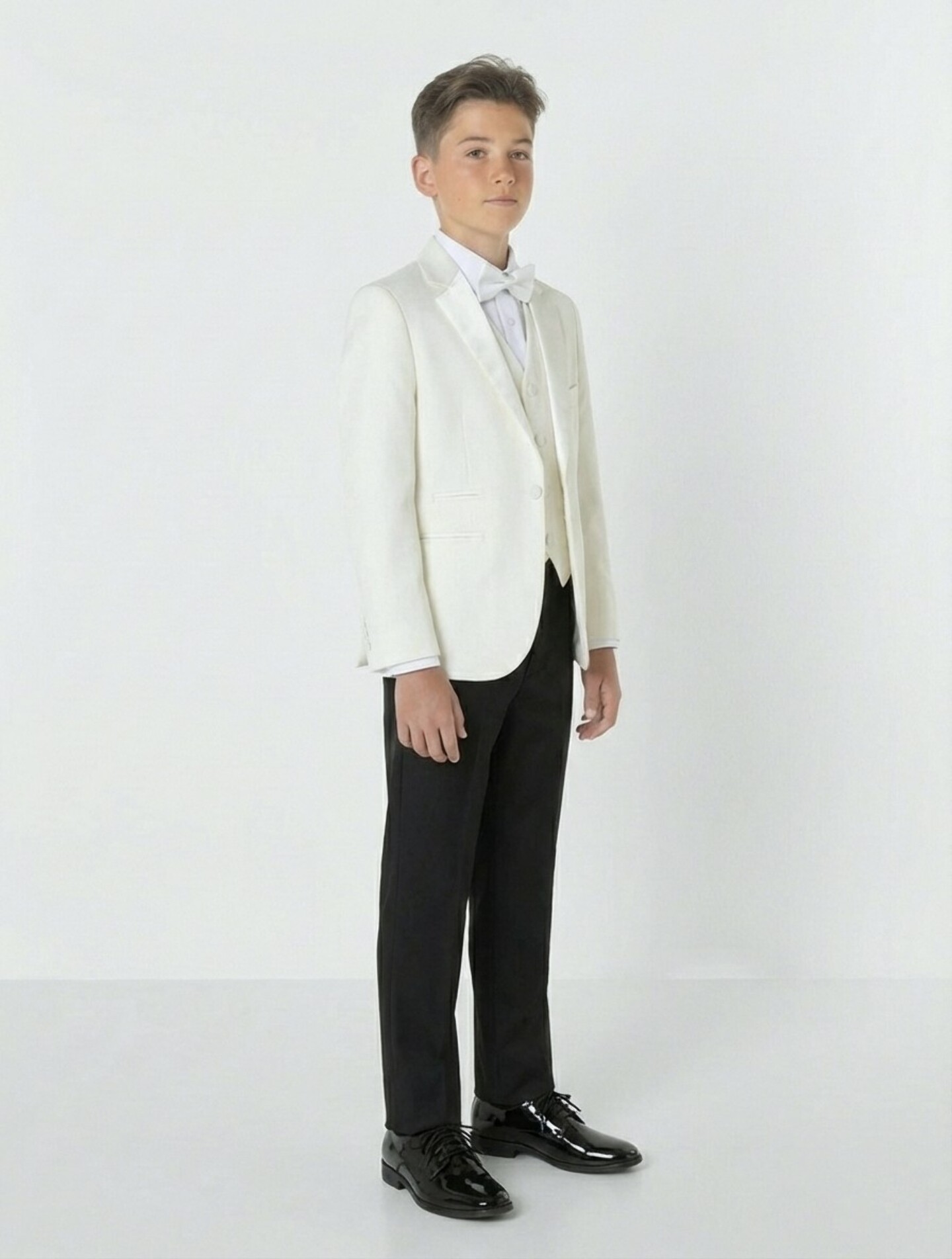Abbott Ivory Cream & Black Boys 3-Piece Suit – Jacket, Waistcoat & Trousers | Lucy's
