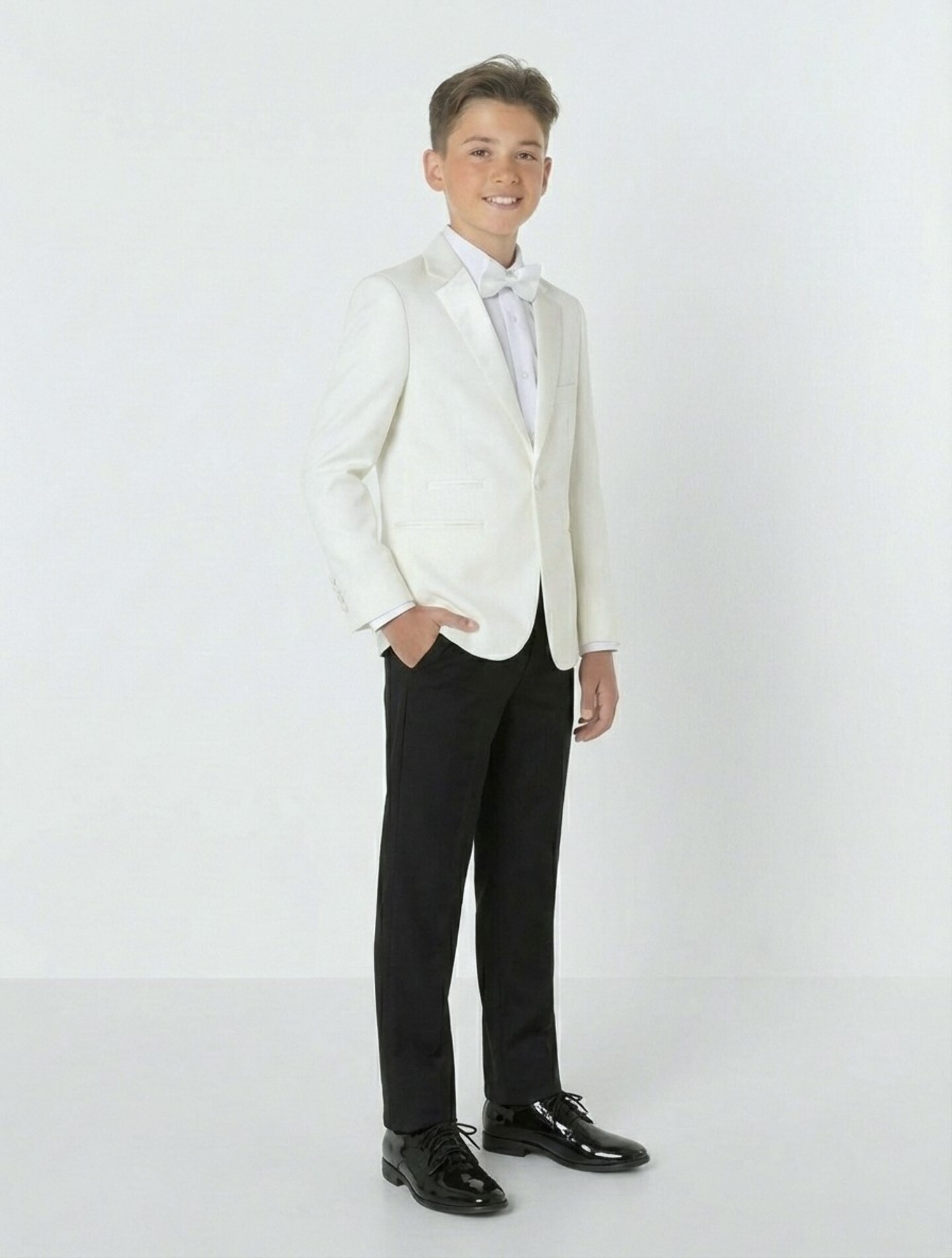 Abbott Ivory Cream & Black Boys 2-Piece Suit – Jacket & Trousers | Lucy's