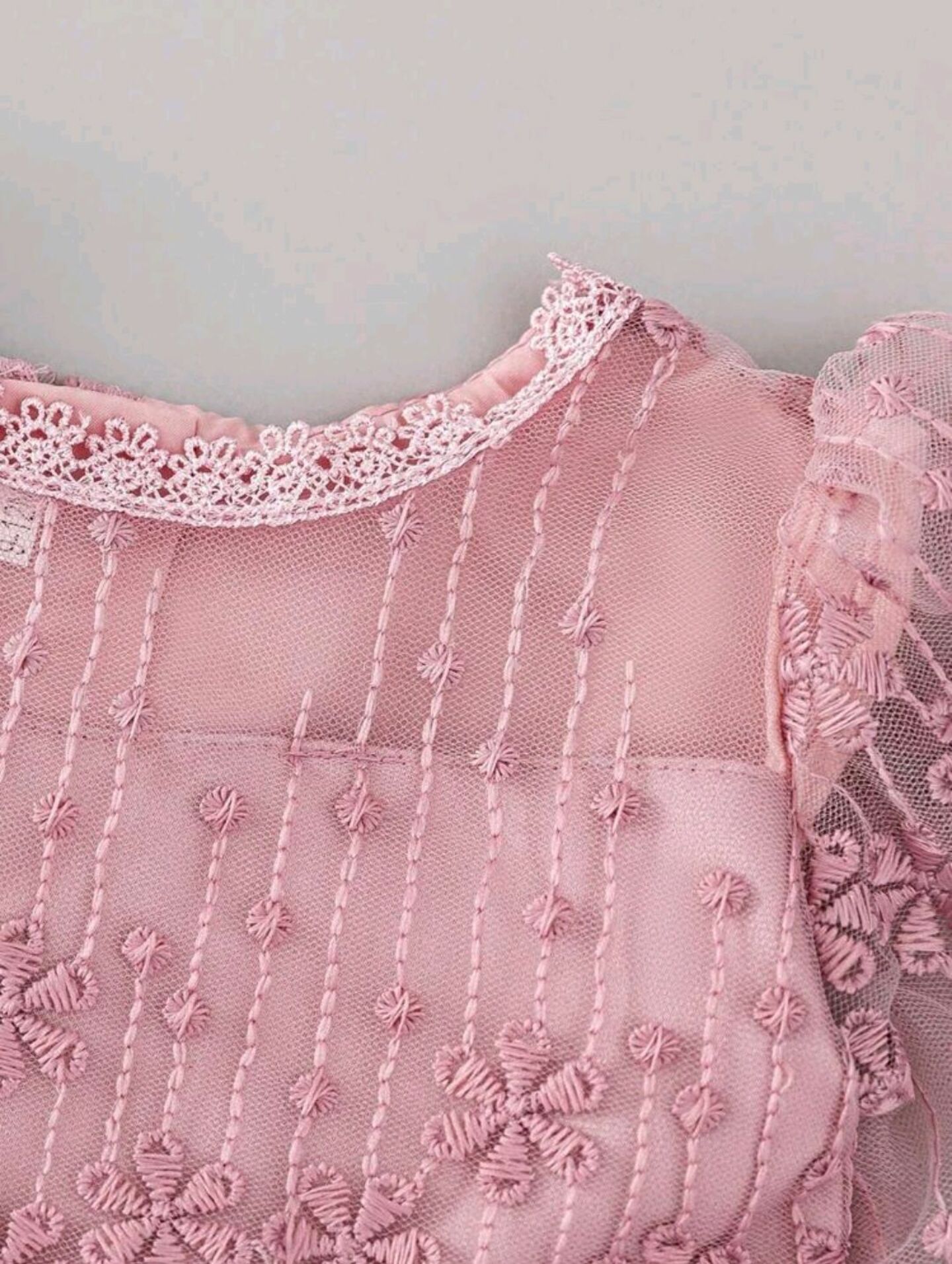 Rachel Dusty Pink Lace Long Sleeve Baby Party Dress | Lucy's