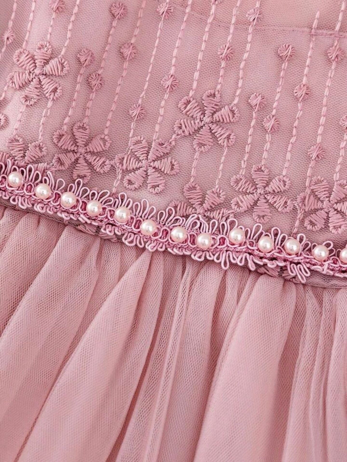 Rachel Dusty Pink Lace Long Sleeve Baby Party Dress | Lucy's