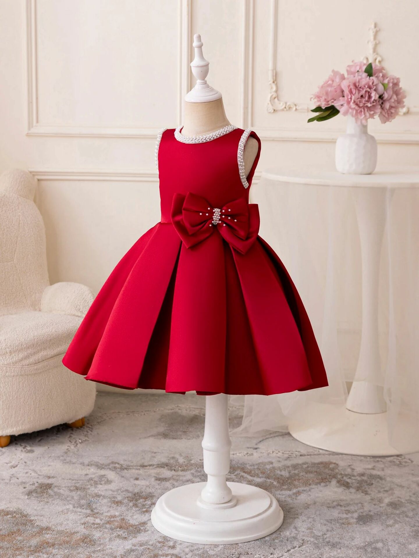 Young Girls Bridesmaid Dress - Maggie (Maroon)