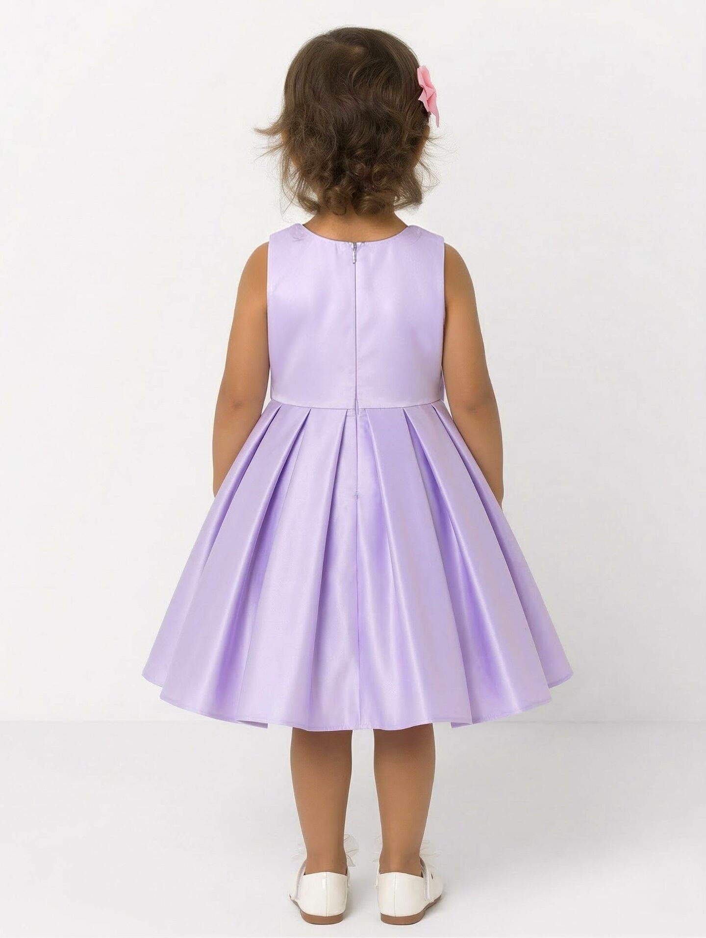 Maggie Lavender Satin Toddler & Young Girl Bridesmaid Dress | Lucy's