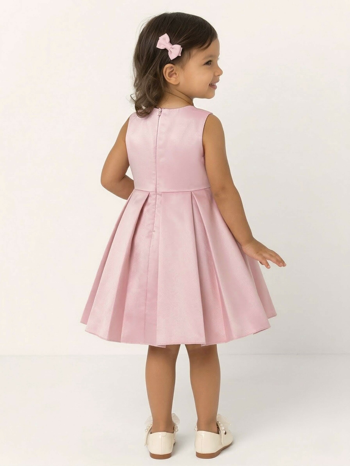 Maggie Pink Satin Toddler & Young Girl Bridesmaid Dress | Lucy's