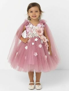 Luxury Dusty Pink Toddler & Young Girls Birthday Party Dress - Frances II | Lucys