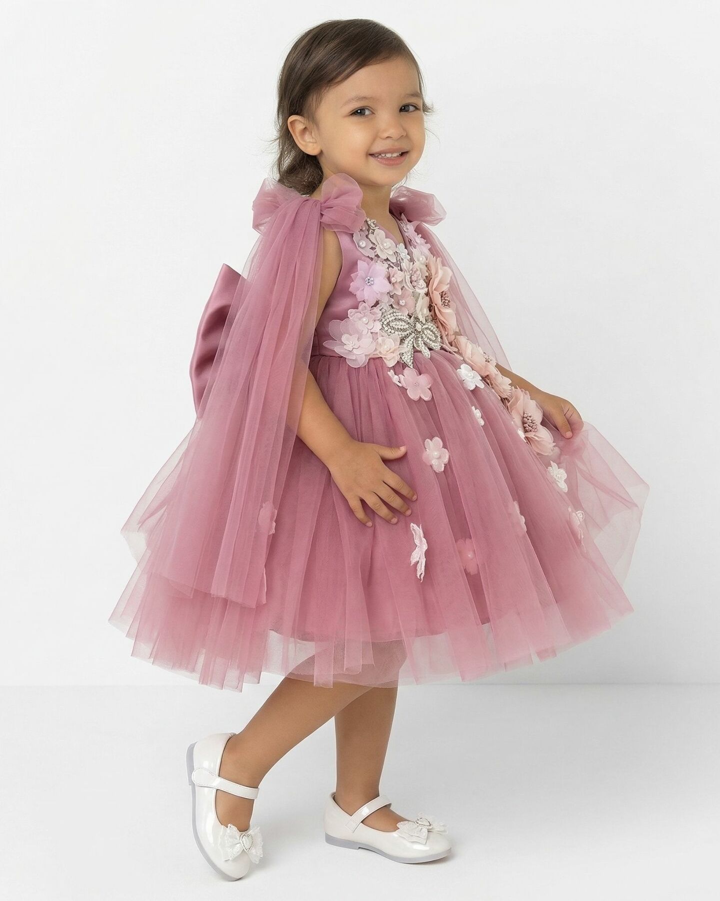 Luxury Dusty Pink Toddler & Young Girls Birthday Party Dress - Frances II | Lucys