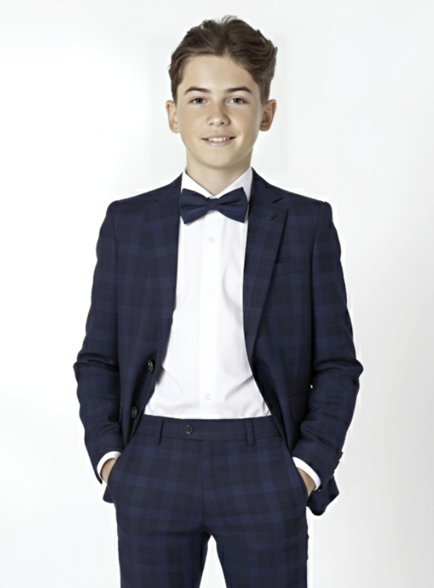 Boys Navy Premium Tailored Tuxedo Blazer - William