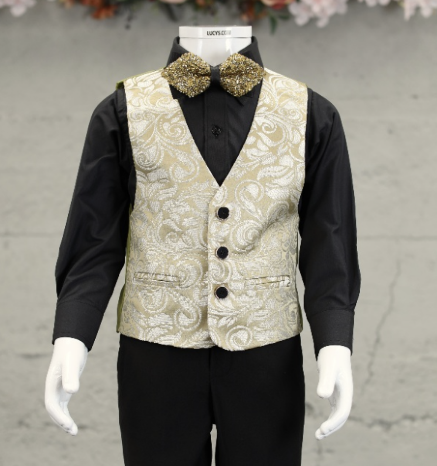 Boys Gold/Beige Classic Tailored Waistcoat - Roy