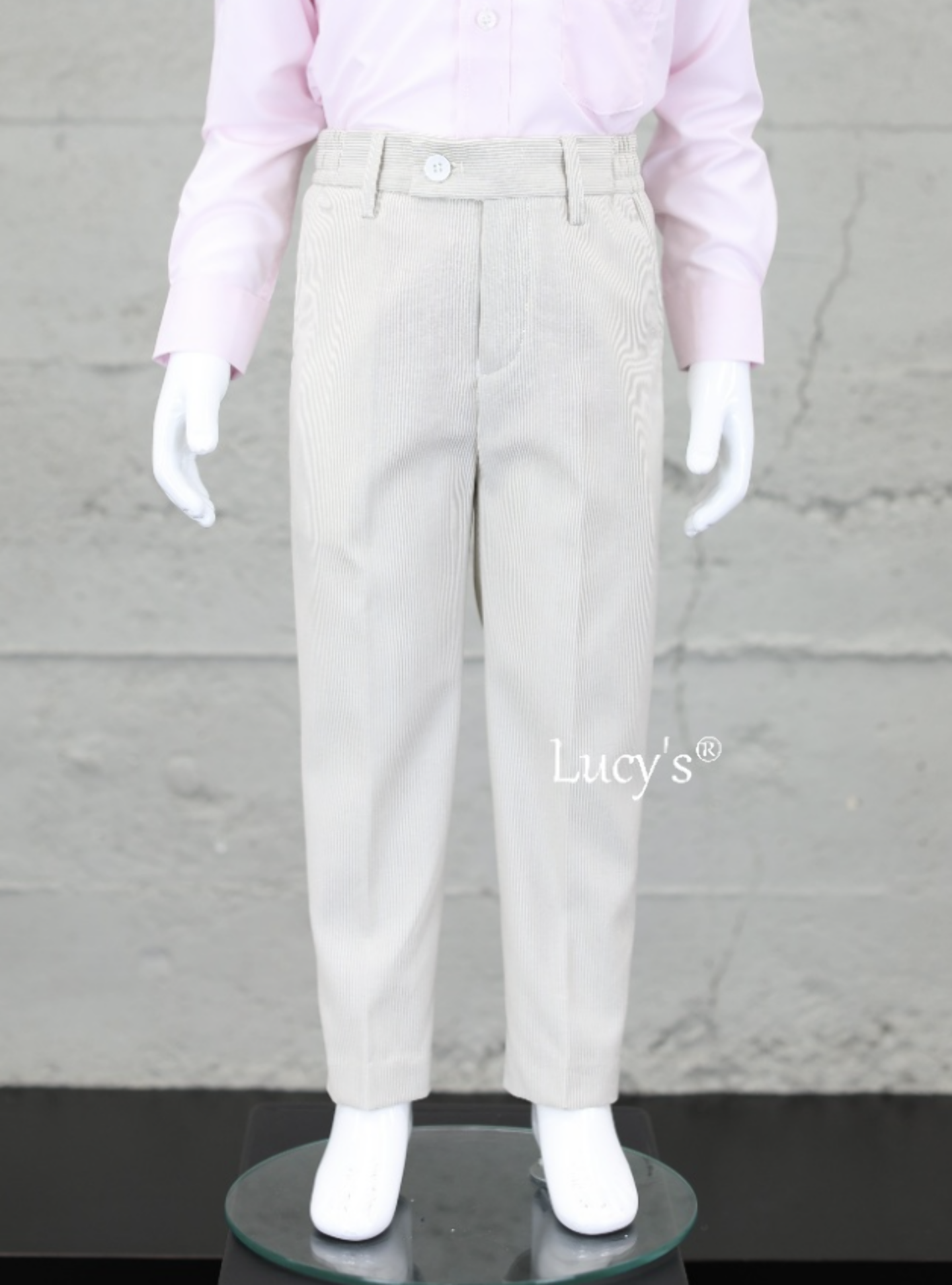 Boys Light Beige Premium Tailored Trousers - Logan