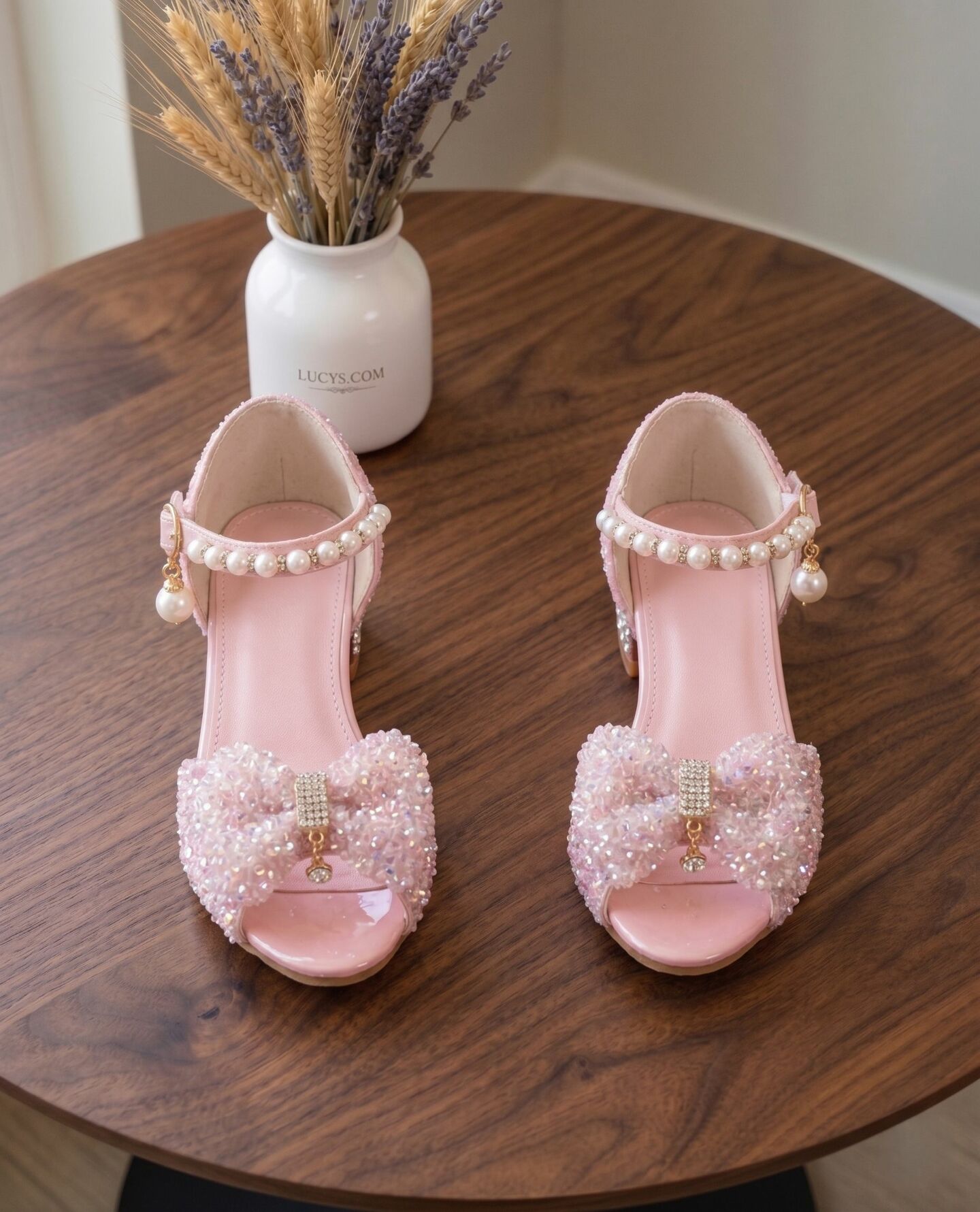 Girls Pink Sequin Open-Toe Sandal Dress Shoes | Lucys