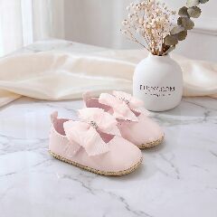 Pink Formal Baby Shoes with Crystal Bow | Lucys