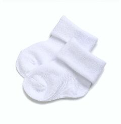 Baby Pure White Cotton Fold-Over Ankle Socks for Formal Occasions | Lucys
