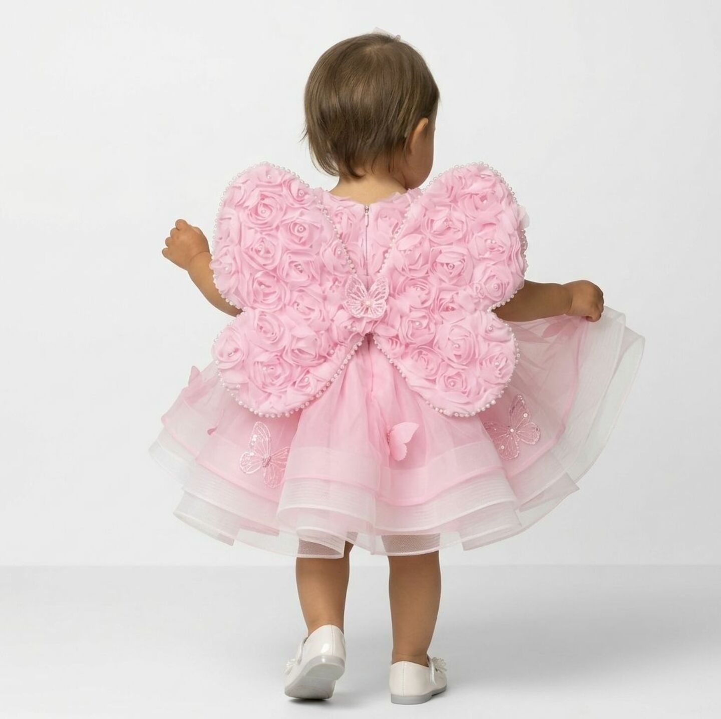 Rikka Pink Rosette Butterfly Wings Baby & Toddler Birthday Party Dress | Lucys