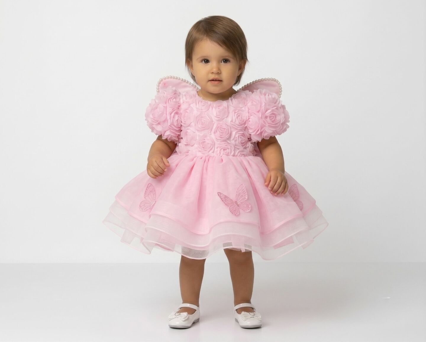 Rikka Pink Rosette Butterfly Wings Baby & Toddler Birthday Party Dress | Lucys