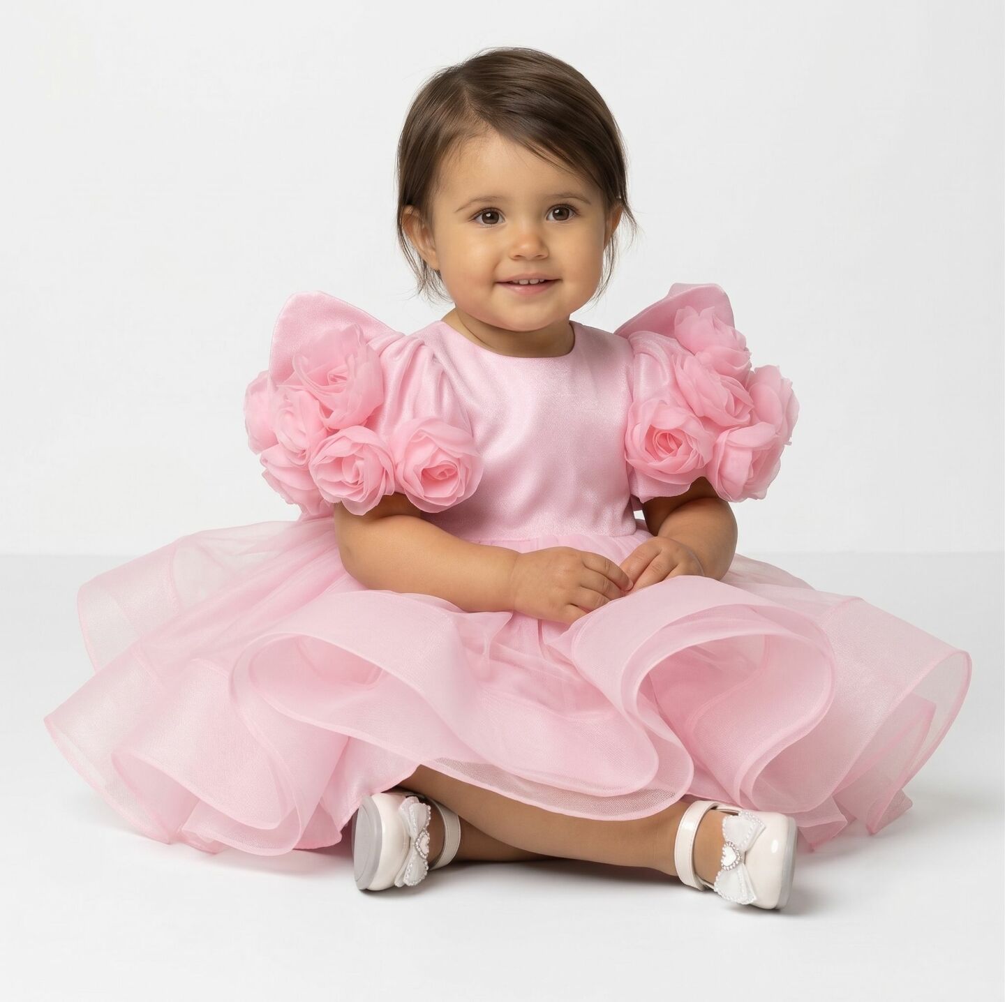 Hebe Pink Rose Sleeve Butterfly Wing Party Dress | Lucys