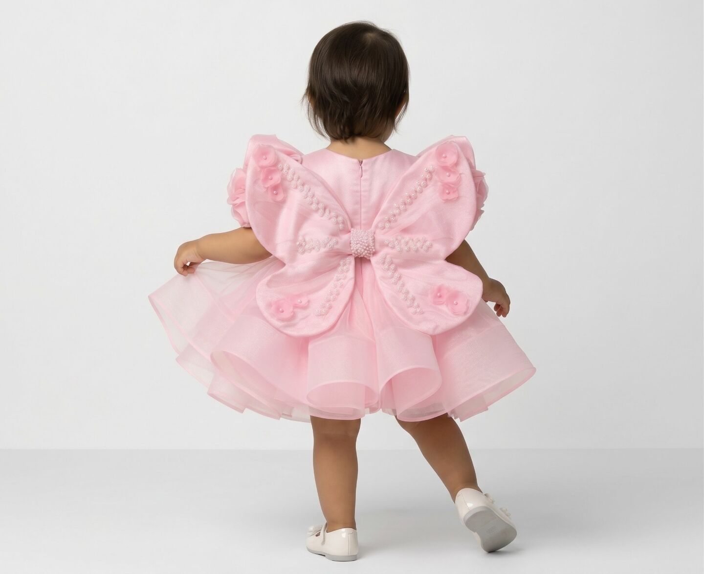 Hebe Pink Rose Sleeve Butterfly Wing Party Dress | Lucys