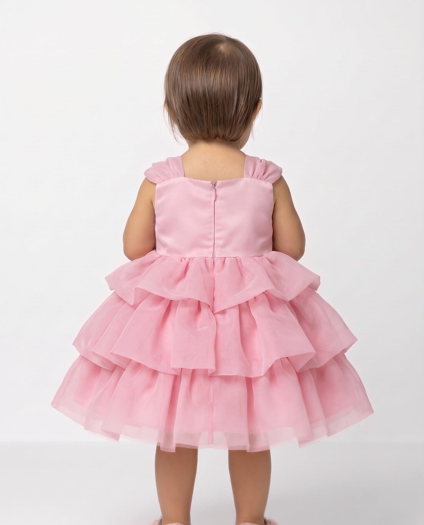 Georgina Pink Rosebud Pearl Neckline Tiered Party Dress | Lucys