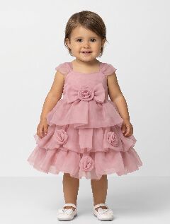 Georgina II Dusty Pink Rosebud Bubble Tier Party Dress | Lucys