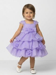 Georgina II Lavender Rosebud Bubble Tier Party Dress | Lucys
