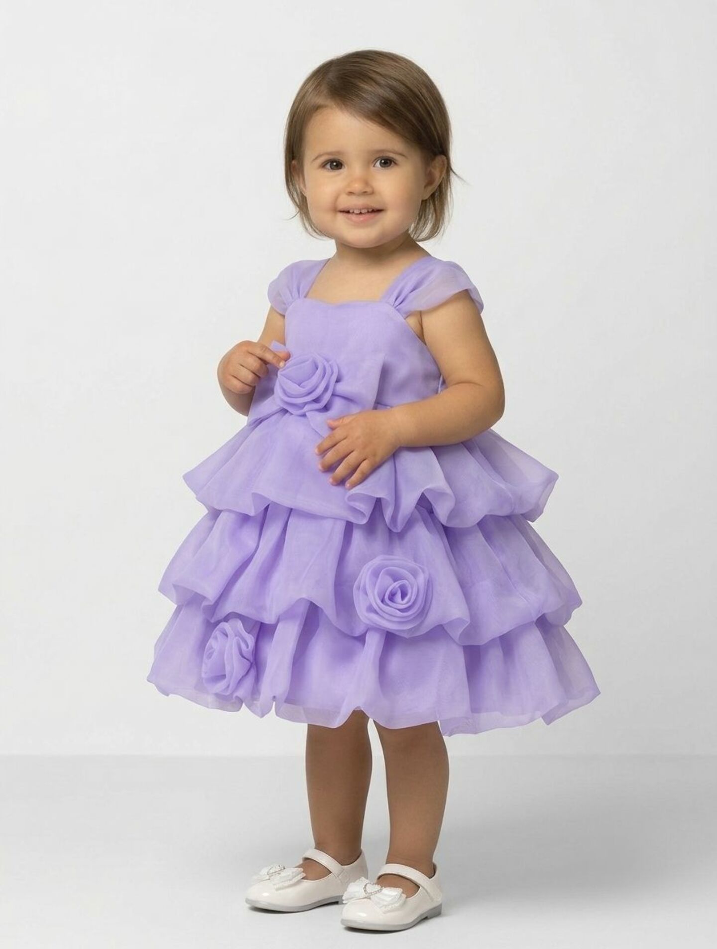 Georgina II Lavender Rosebud Bubble Tier Party Dress | Lucys