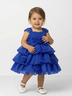 Georgina II Royal Blue Rosebud Bubble Tier Party Dress | Lucys