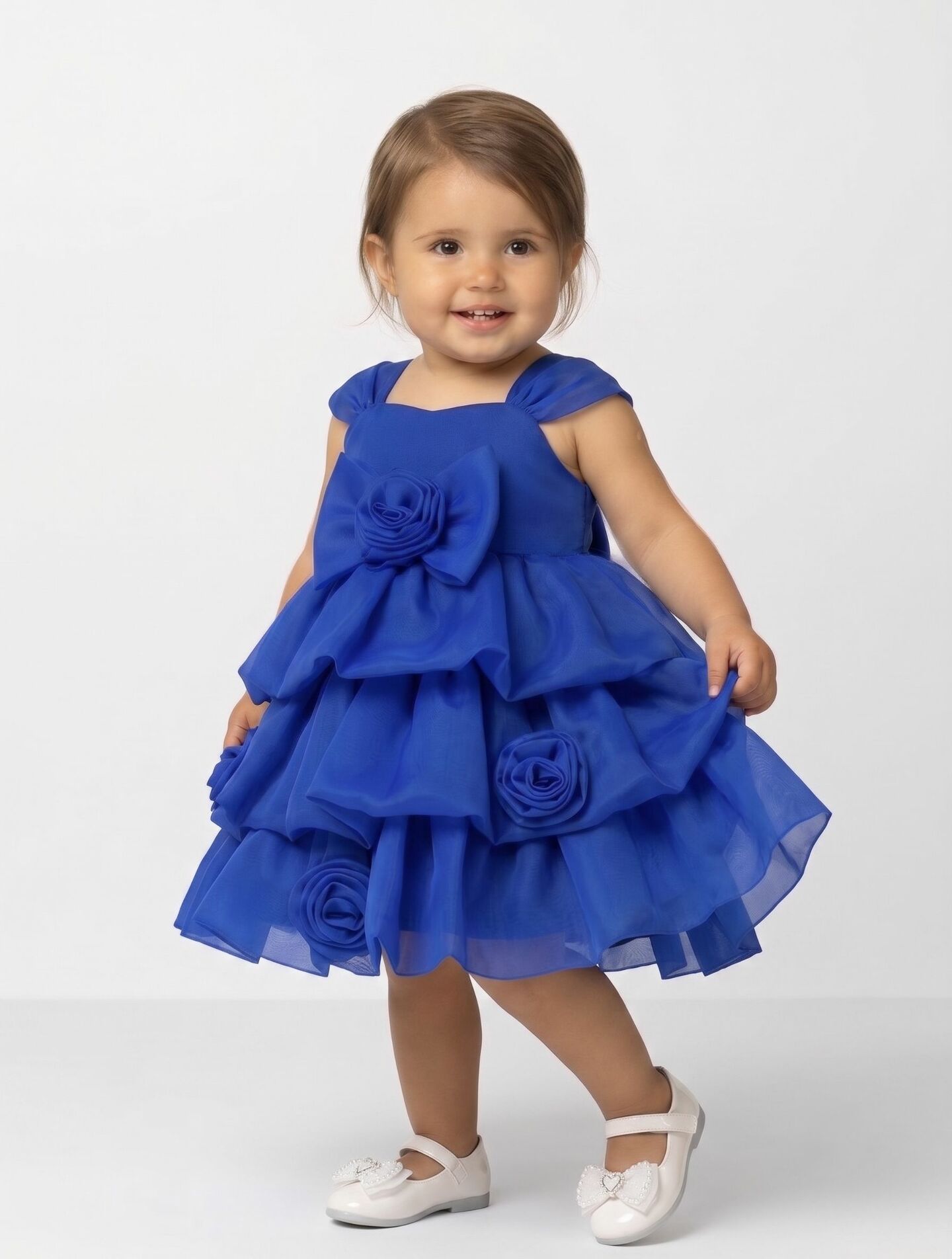 Georgina II Royal Blue Rosebud Bubble Tier Party Dress | Lucys