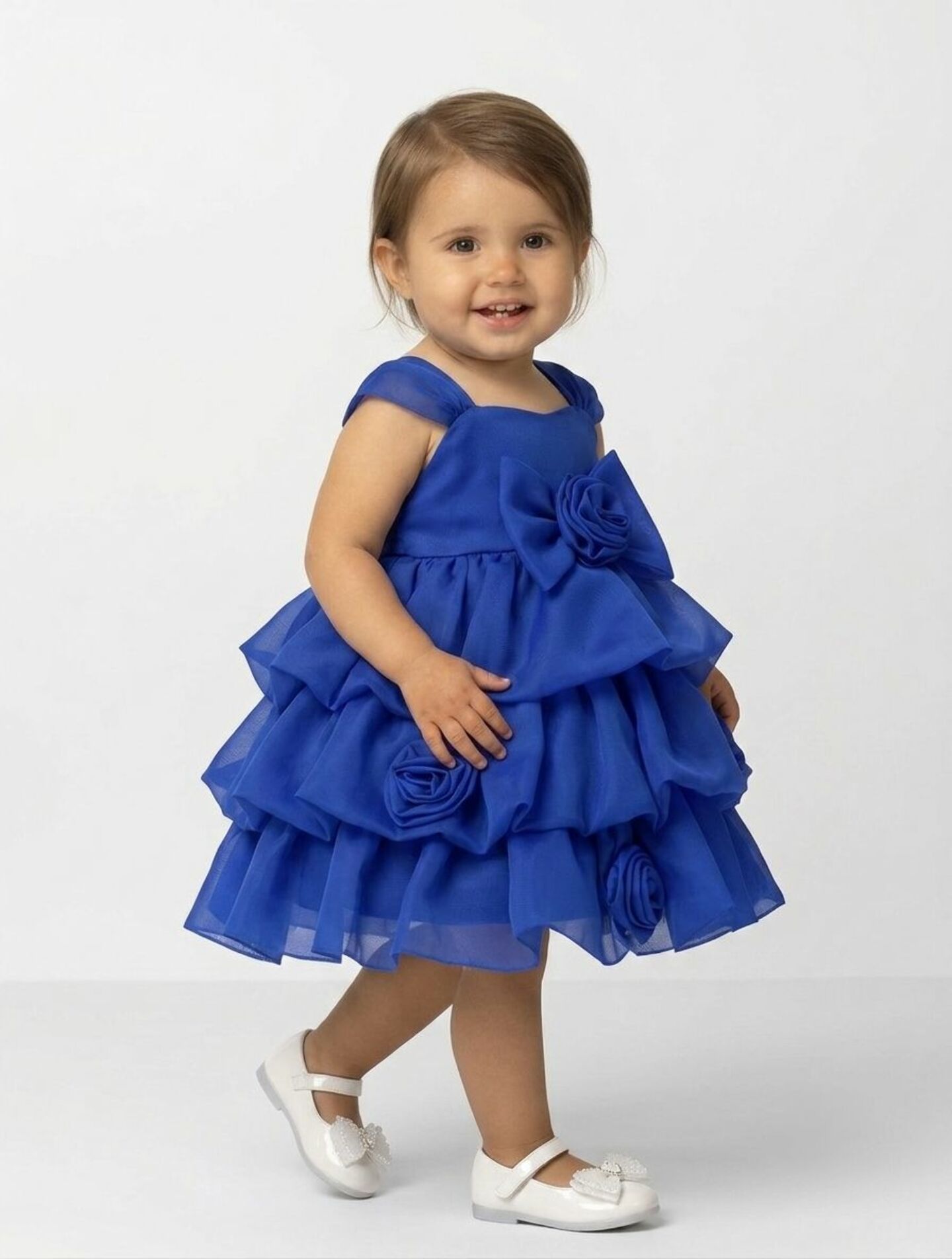Georgina II Royal Blue Rosebud Bubble Tier Party Dress | Lucys