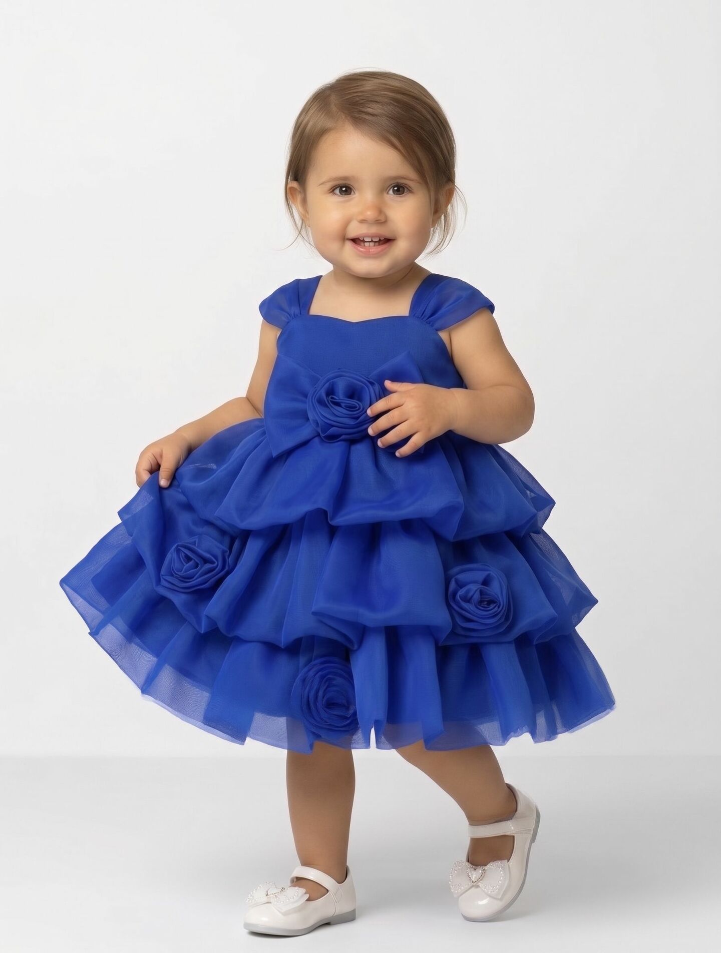 Georgina II Royal Blue Rosebud Bubble Tier Party Dress | Lucys