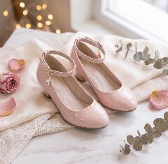 Girls Dusty Pink Patent Ankle Strap High Heel Dress Shoes | Lucys