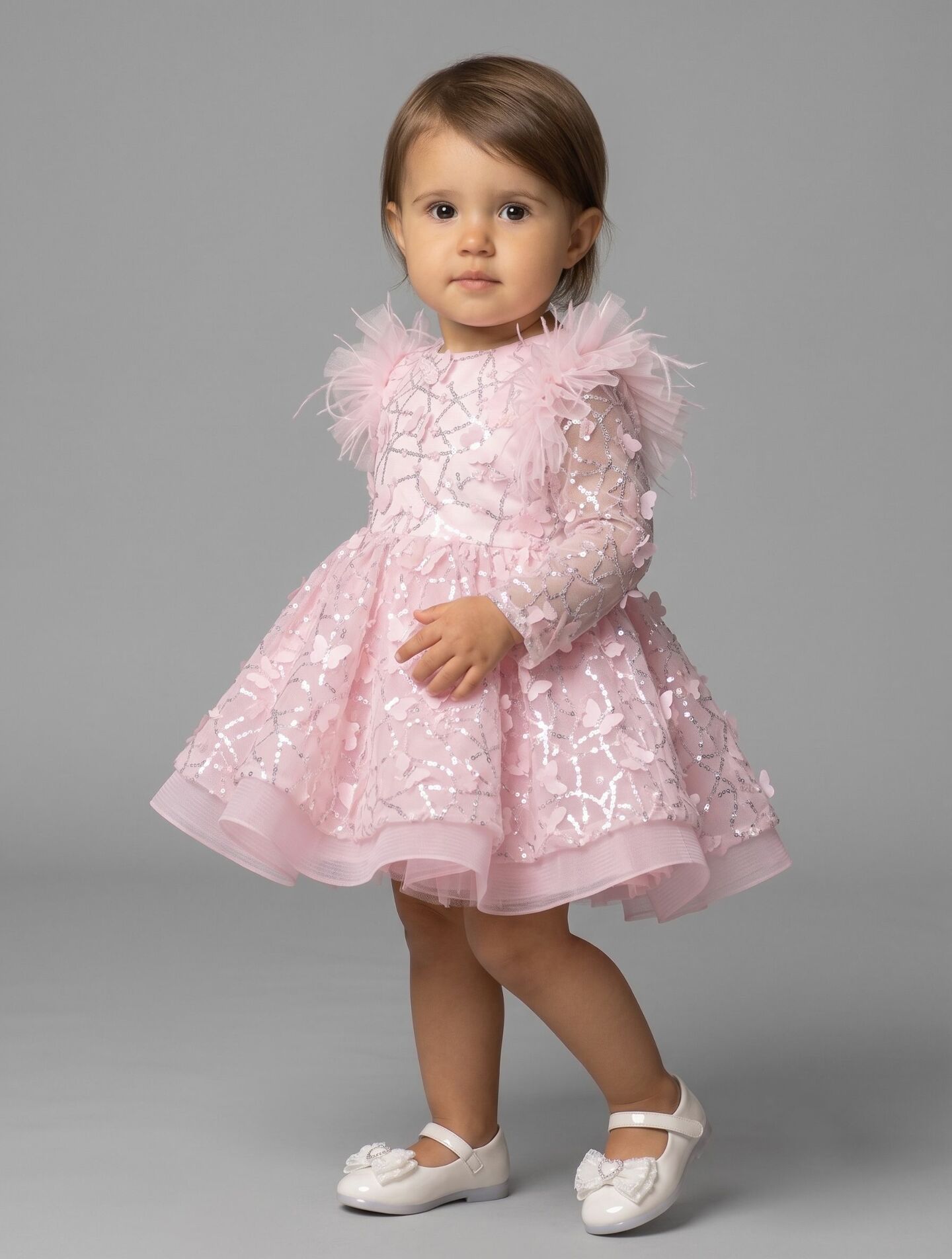 BoBo Light Pink Sequin Butterfly Toddler Party Dress | Lucys