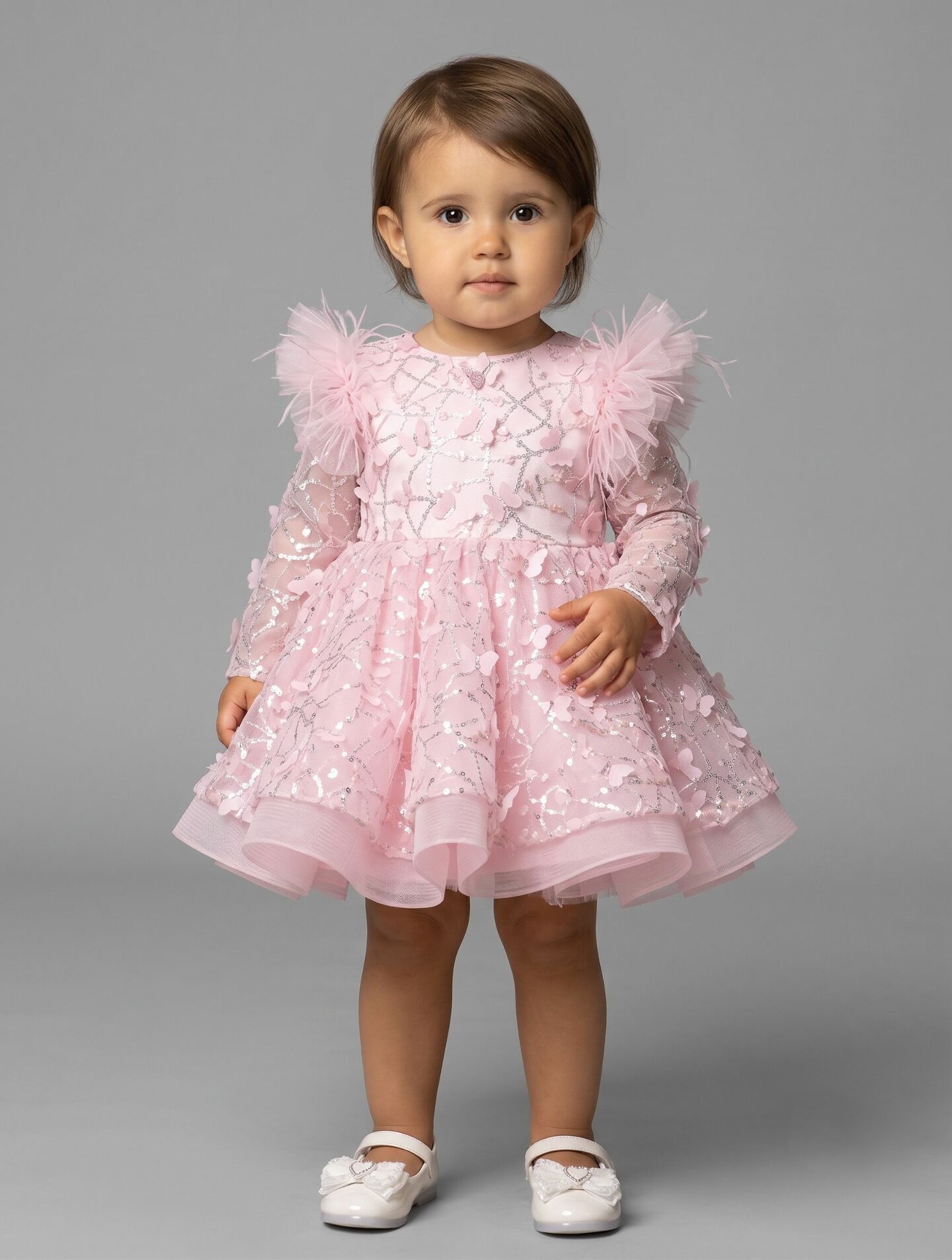 BoBo Light Pink Sequin Butterfly Baby Birthday Party Dress | Lucys
