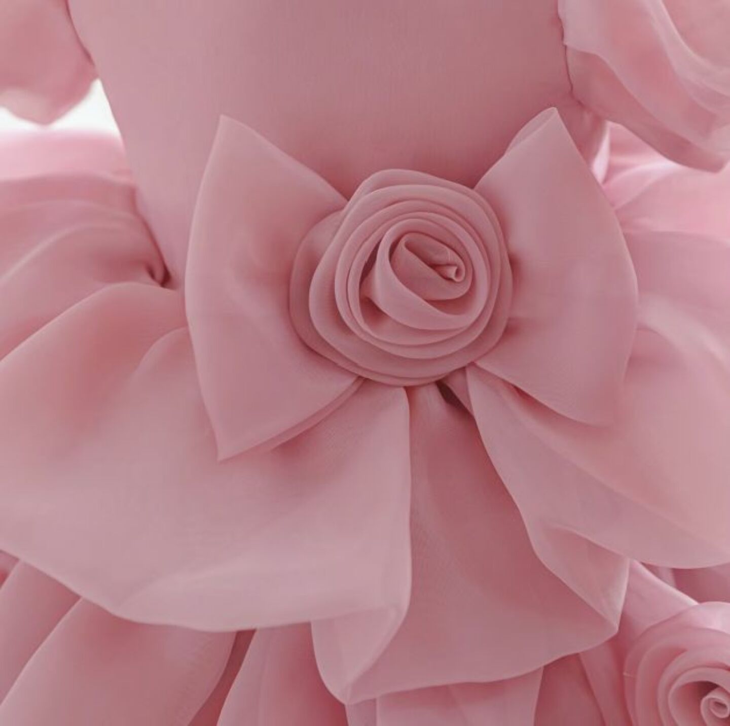 Joey Dusty Pink Puff Sleeve Rose Tiered Special Occasion Dress | Lucys