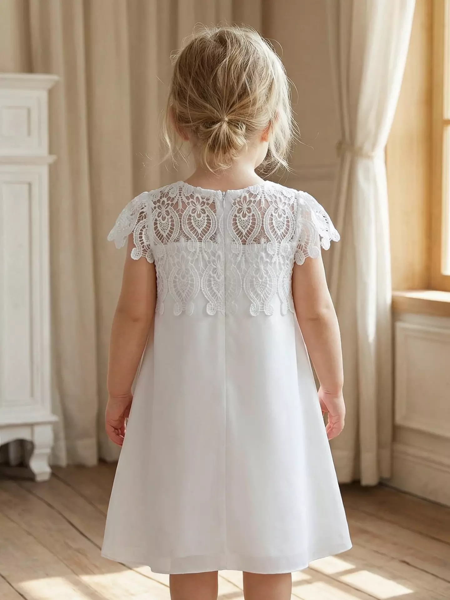 Taylor White Lace Flower Girl Dress - Girls Special Occasion Dress