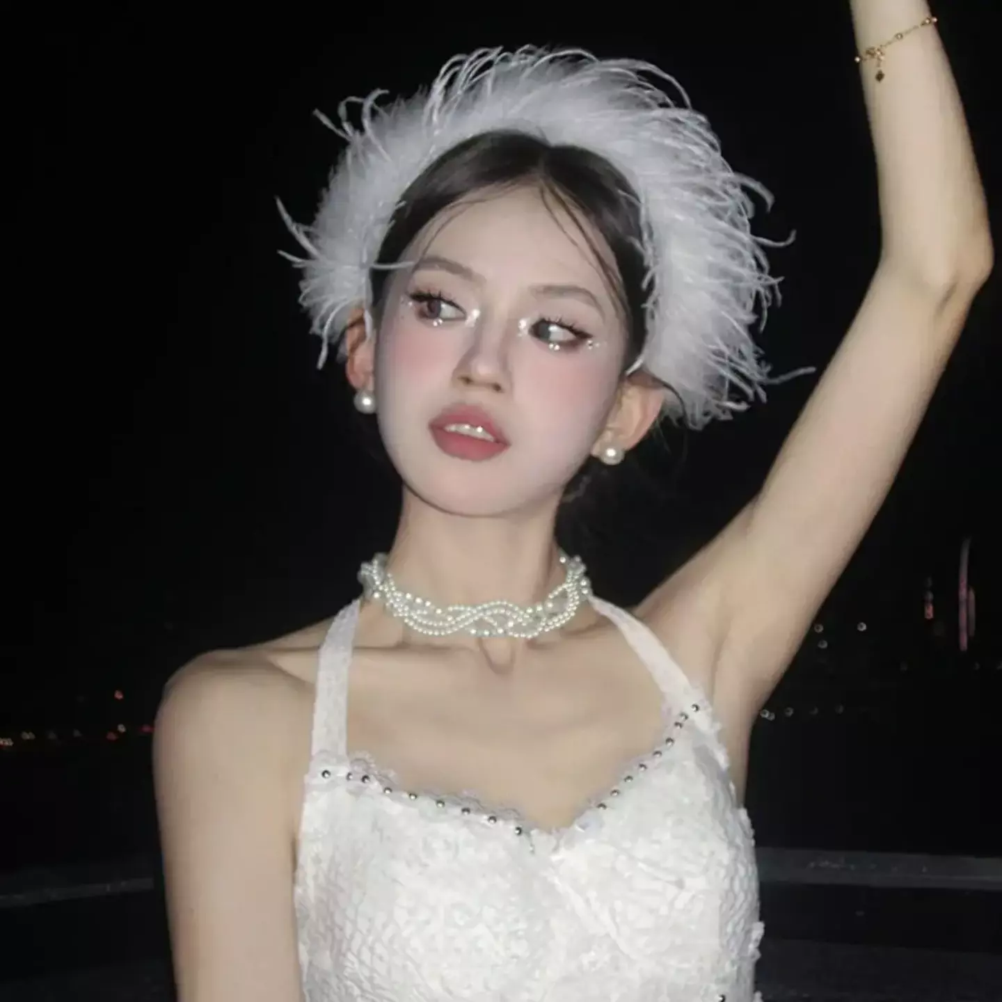 Girls White Feather Headband Fluffy Boho Hairband 8955